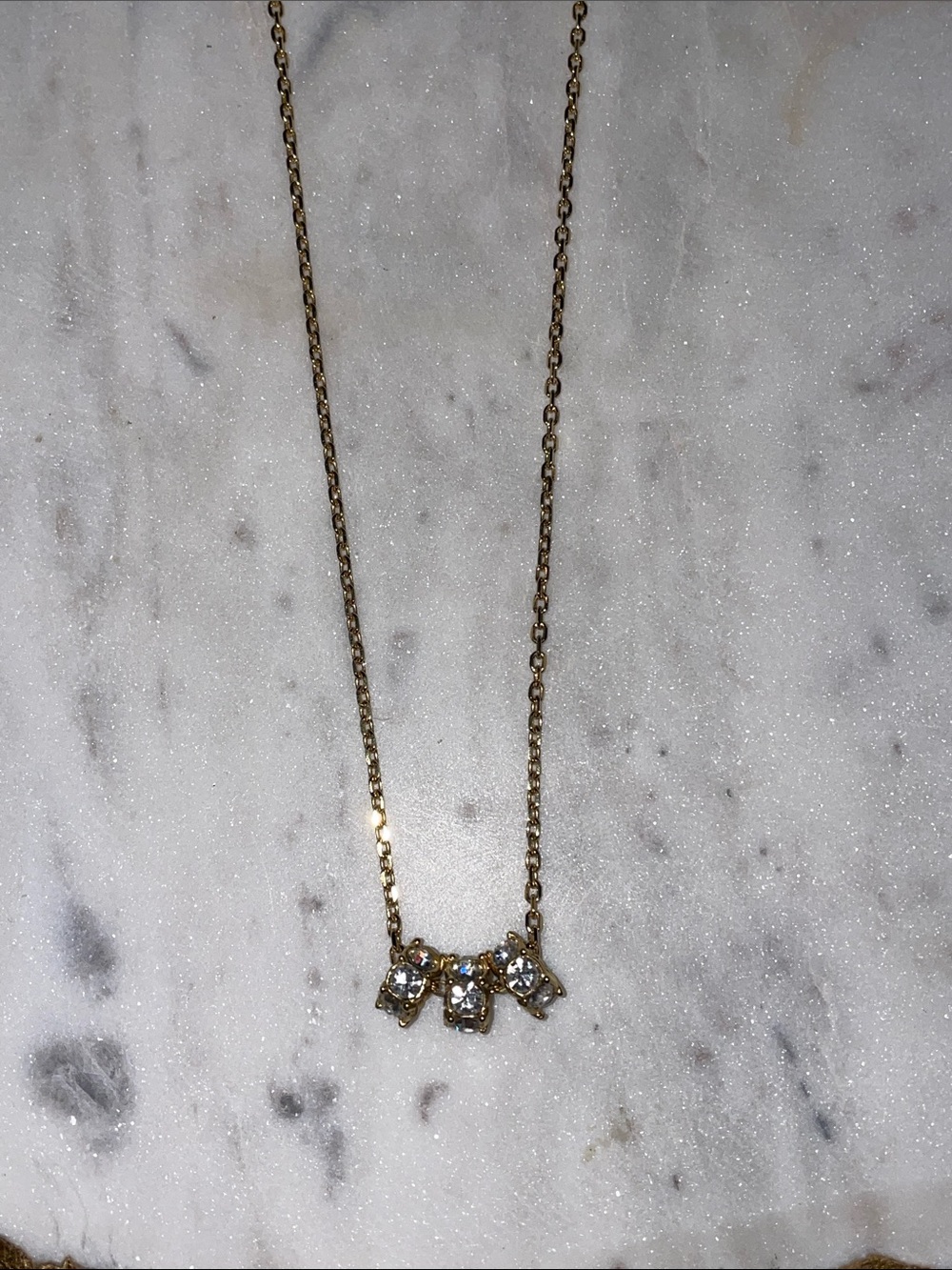 Rhinestone Rings Trio Pendant Necklace
